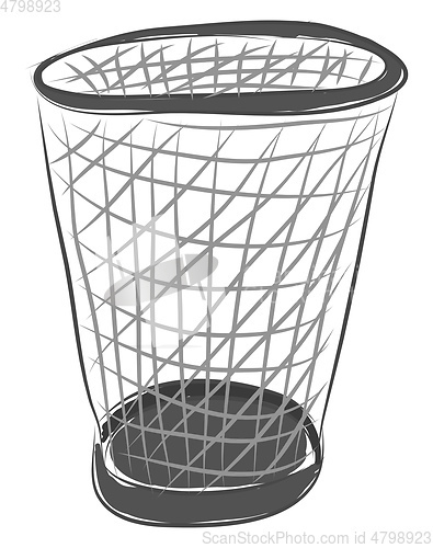 Image of Empty trash basket illustration color vector on white background