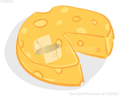 Image of A yellow-colored round cheese vector or color illustration