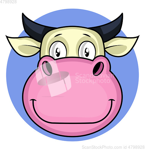 Image of Cartoon happy cow vector illustration on white backgorund