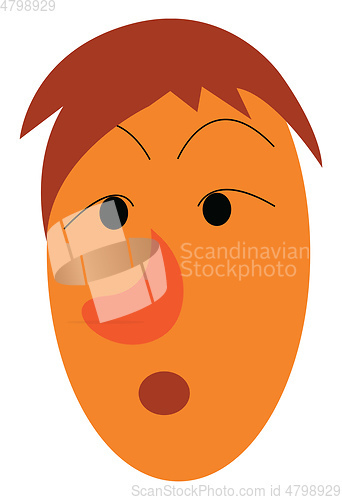 Image of A confused boy vector or color illustration
