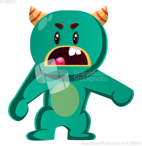 Image of Green monster is angry with you vector illustration