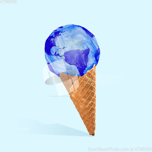 Image of Global warming concept. Modern design. Contemporary art collage.