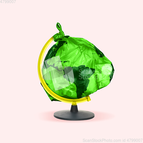 Image of Global warming concept. Modern design. Contemporary art collage.