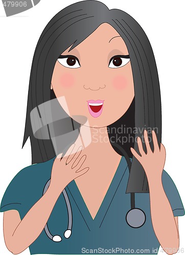 Image of Asian Nurse Talking