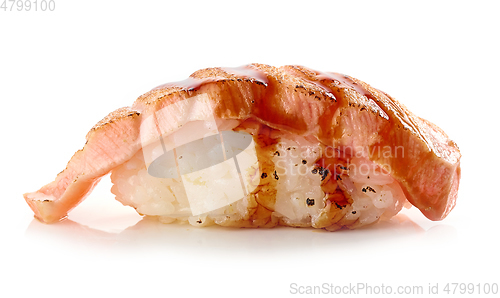 Image of burnt salmon sushi