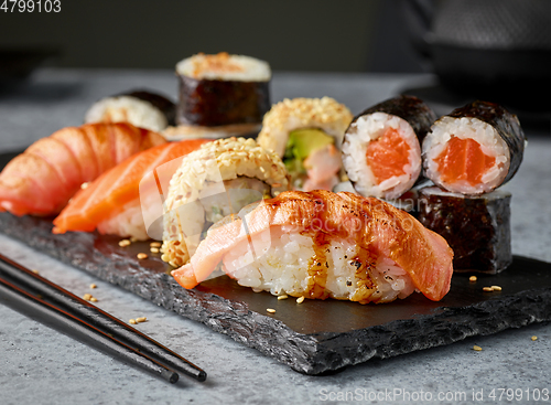 Image of plate of various sushi