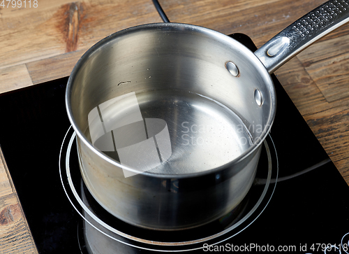 Image of kettle of water on electric induction hob