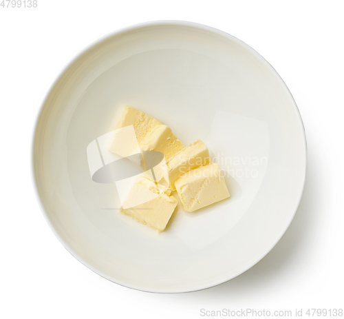 Image of butter pieces in a bowl