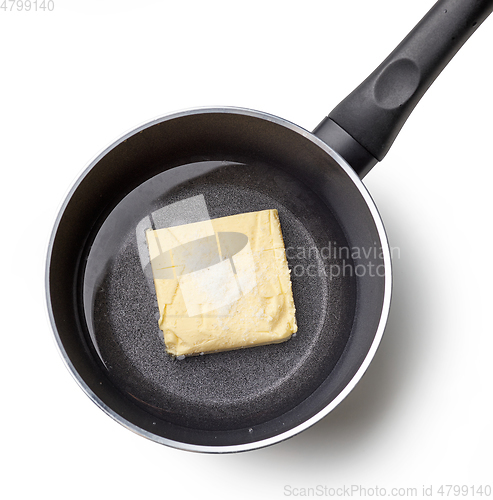 Image of water, butter and salt in a pot