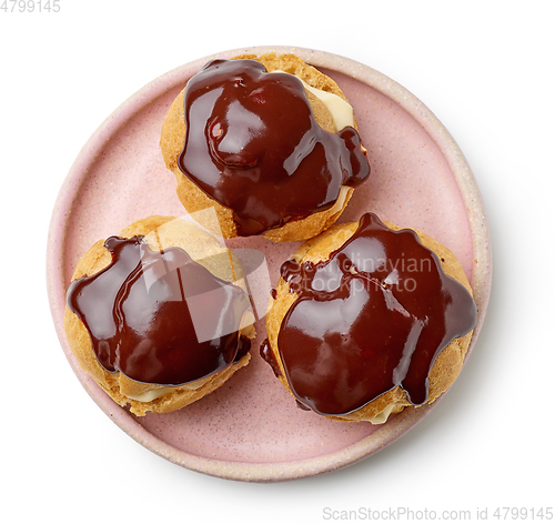 Image of plate of cream puffs