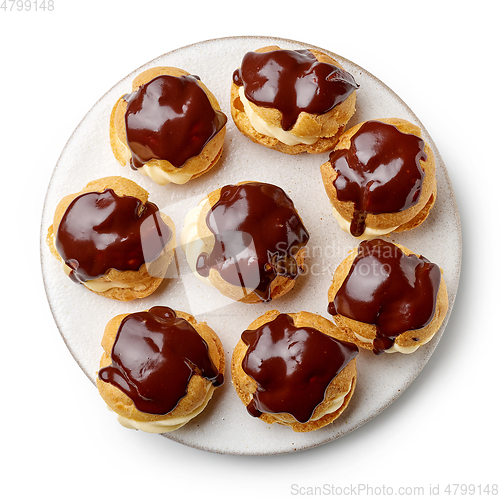 Image of plate of freshly baked cream puffs