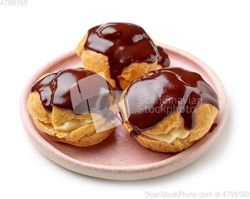 Image of plate of cream puffs