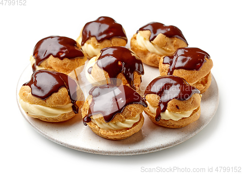 Image of plate of cream puffs