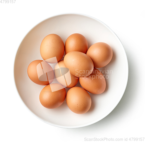 Image of bowl of brown eggs