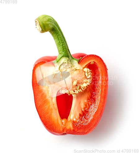 Image of half of fresh red paprika