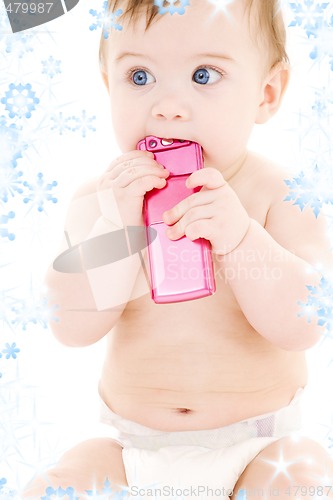 Image of baby with cell phone
