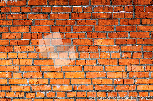 Image of Red brick wall in winter