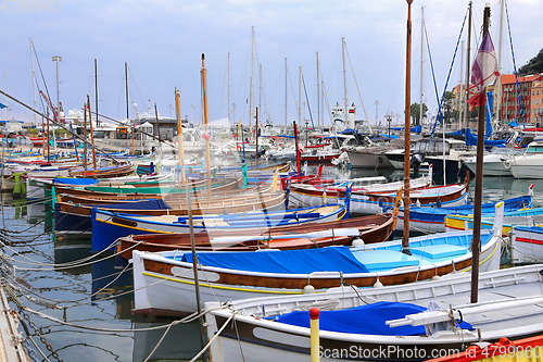 Image of Colorful boats in the port of Nice, Cote d'Azur, French Riviera
