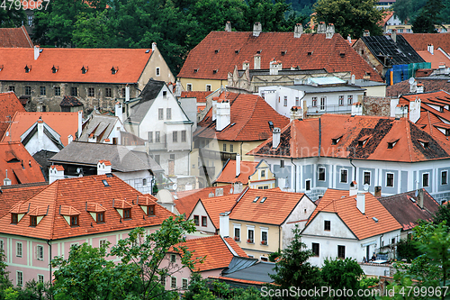 Image of Architecture of old little town Czech Krumlov (Cesky Krumlov) in