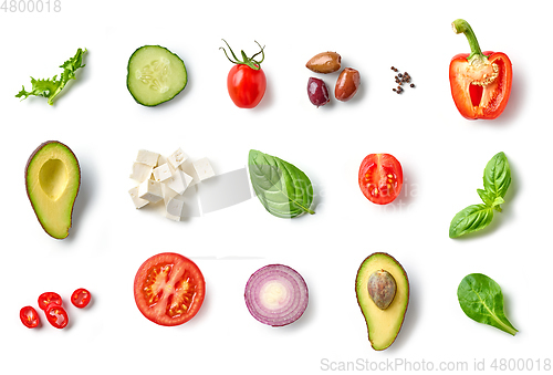 Image of various vegetable salad ingredients