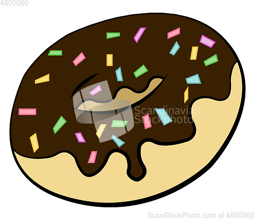 Image of Chocolate glazed donuts with sprinkles vector or color illustrat