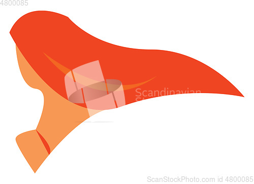 Image of Orange hair blowing vector or color illustration