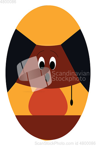 Image of A dismayed oval-shaped light bulb vector or color illustration