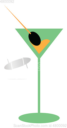 Image of Mocktail glass vector or color illustration