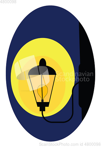 Image of A street light set on isolated blue-colored background vector or