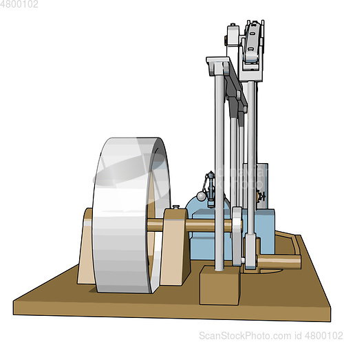 Image of The external combustion engine vector or color illustration