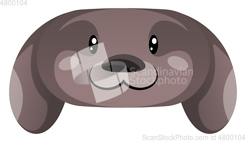 Image of Cartoon grey puppy vector illustration on white background