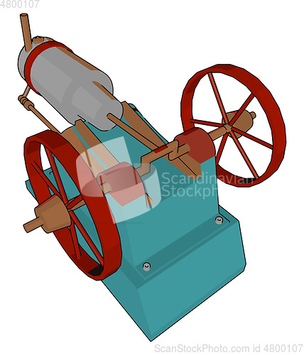 Image of Mechanical device machine vector or color illustration