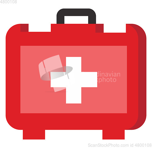 Image of A red first aid kit vector or color illustration