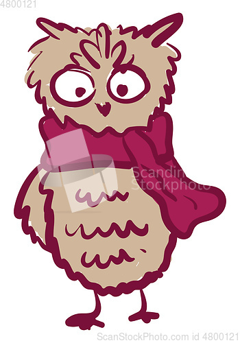 Image of A tall owl vector or color illustration