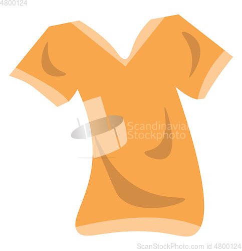 Image of A round neck unisex t-shirt of orange color is ready to be picke