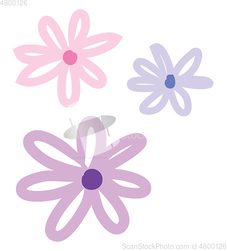 Image of A doodle of flowers vector or color illustration