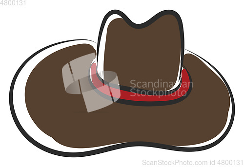 Image of Clipart of a brown summer hat vector or color illustration