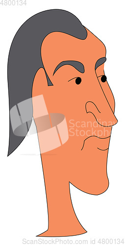 Image of Portrait of a man with grey hair vector illustration on a white 