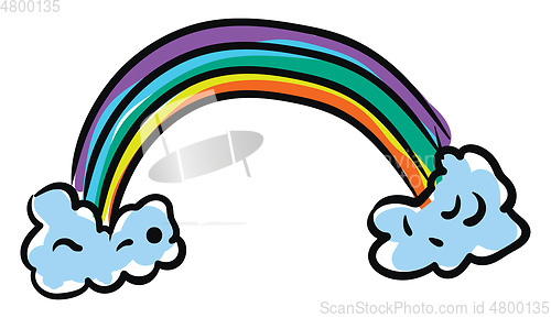 Image of Clipart of a colorful rainbow vector or color illustration