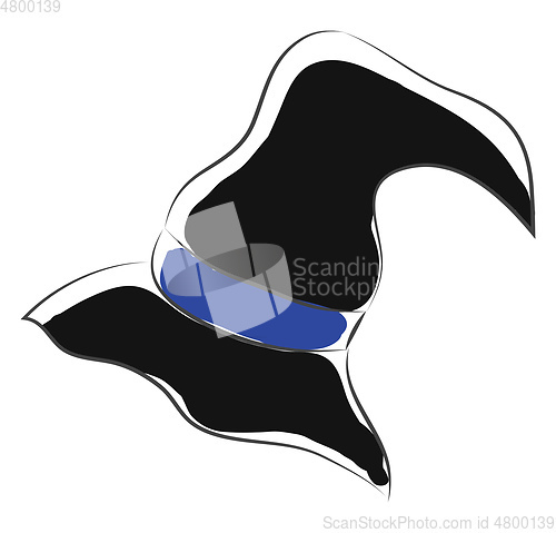 Image of Black pointy witch hat illustration color vector on white backgr