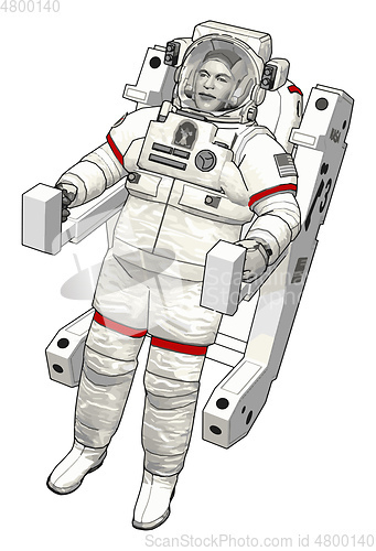 Image of Astronaut out in space vector illustration on white background