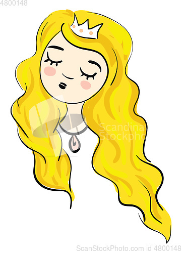 Image of Cartoon of a sleeping blonde princesse vector illustration on wh