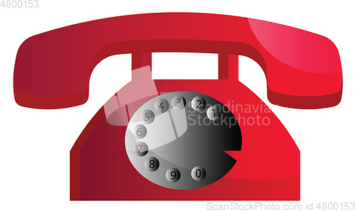 Image of Old red telephone vector illustration on a white background