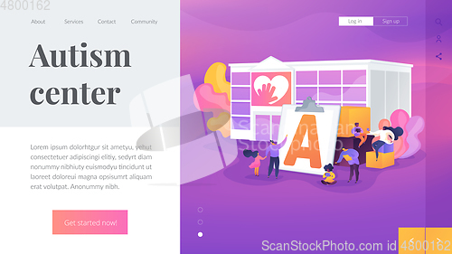 Image of Autism center landing page concept