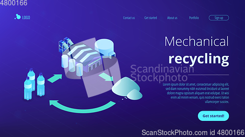 Image of Mechanical recycling isometric 3D landing page.