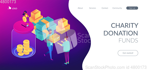 Image of Donation isometric 3D landing page.