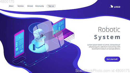 Image of WiFi controlled robotics isometric3D landing page.