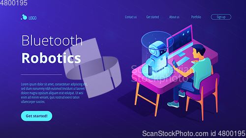 Image of Robotics programming isometric3D landing page.