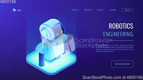 Image of Robotics technology isometric3D landing page.