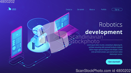 Image of WiFi controlled robotics isometric3D landing page.